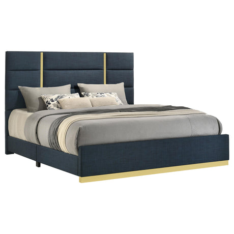 Ines Navy and White High Gloss Bedroom Set from Coaster - Luna Furniture