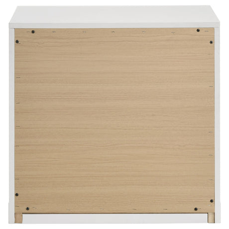 Ines White High Gloss 2-Drawer Nightstand from Coaster - Luna Furniture