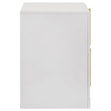 Ines White High Gloss 2-Drawer Nightstand from Coaster - Luna Furniture