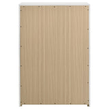 Ines White High Gloss 5-Drawer Bedroom Chest from Coaster - Luna Furniture