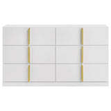 Ines White High Gloss 6-Drawer Bedroom Dresser Cabinet from Coaster - Luna Furniture