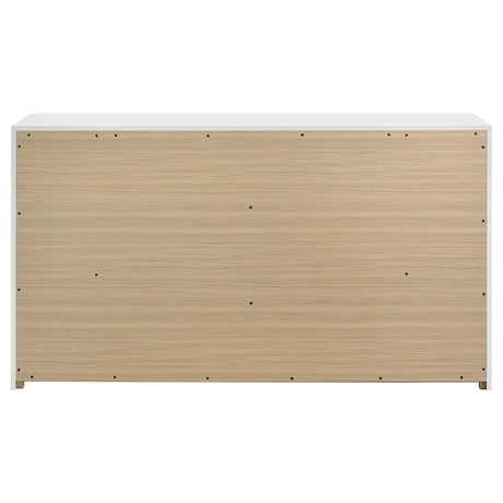 Ines White High Gloss 6-Drawer Bedroom Dresser Cabinet from Coaster - Luna Furniture