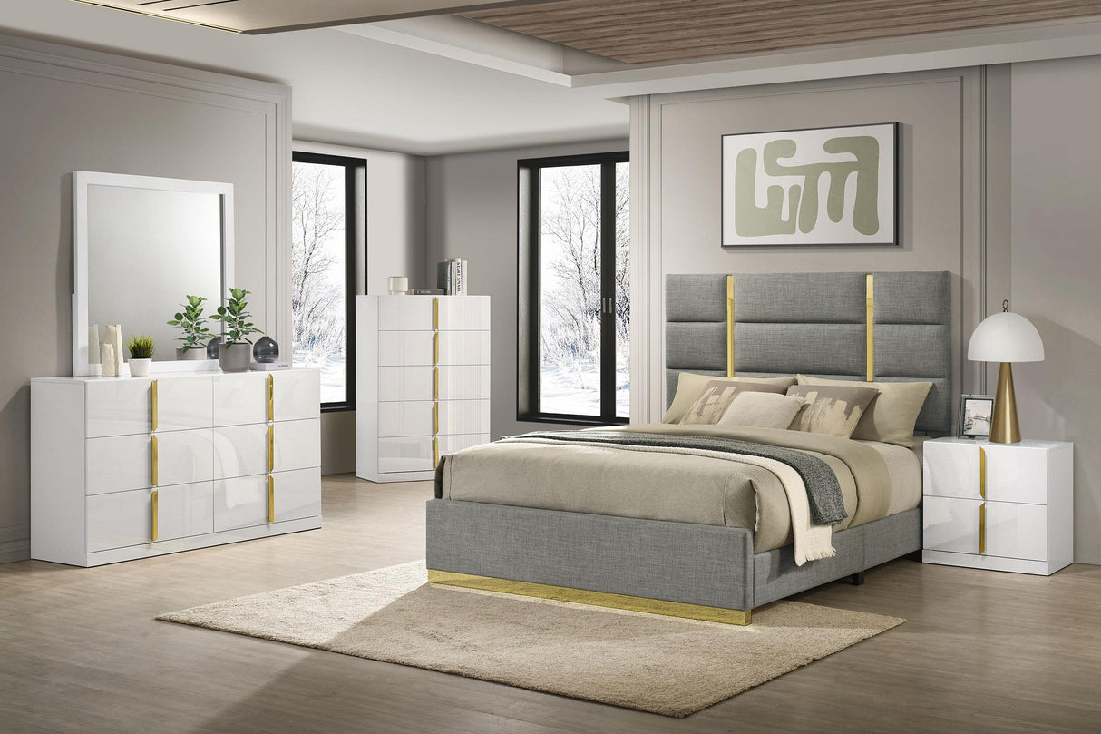 white high gloss dresser J&M Furniture - Alice Clean lines and a rectangular shape provide an unobscured Ines 6-Drawer Bedroom Dresser Cabinet