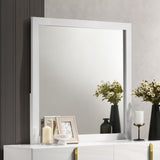 Ines White High Gloss Dresser Mirror from Coaster - Luna Furniture