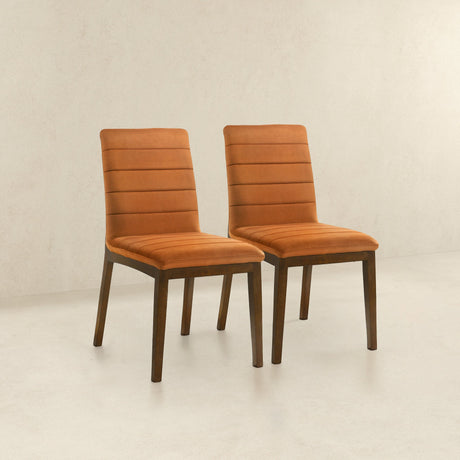Ines Burnt Orange Velvet Dining Chair (Set of 2) from Ashcroft Furniture - Luna Furniture