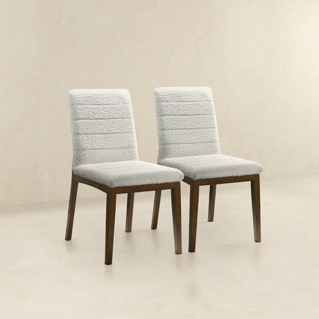 Ines White Boucle Dining Chair (Set of 2) from Ashcroft Furniture - Luna Furniture