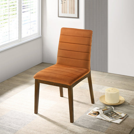 Ines Burnt Orange Velvet Dining Chair (Set of 2) from Ashcroft Furniture - Luna Furniture