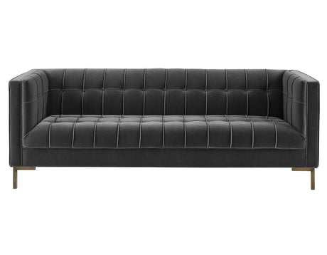 Isaac Channel Stitched Gray Velvet Sofa from Steve Silver - Luna Furniture