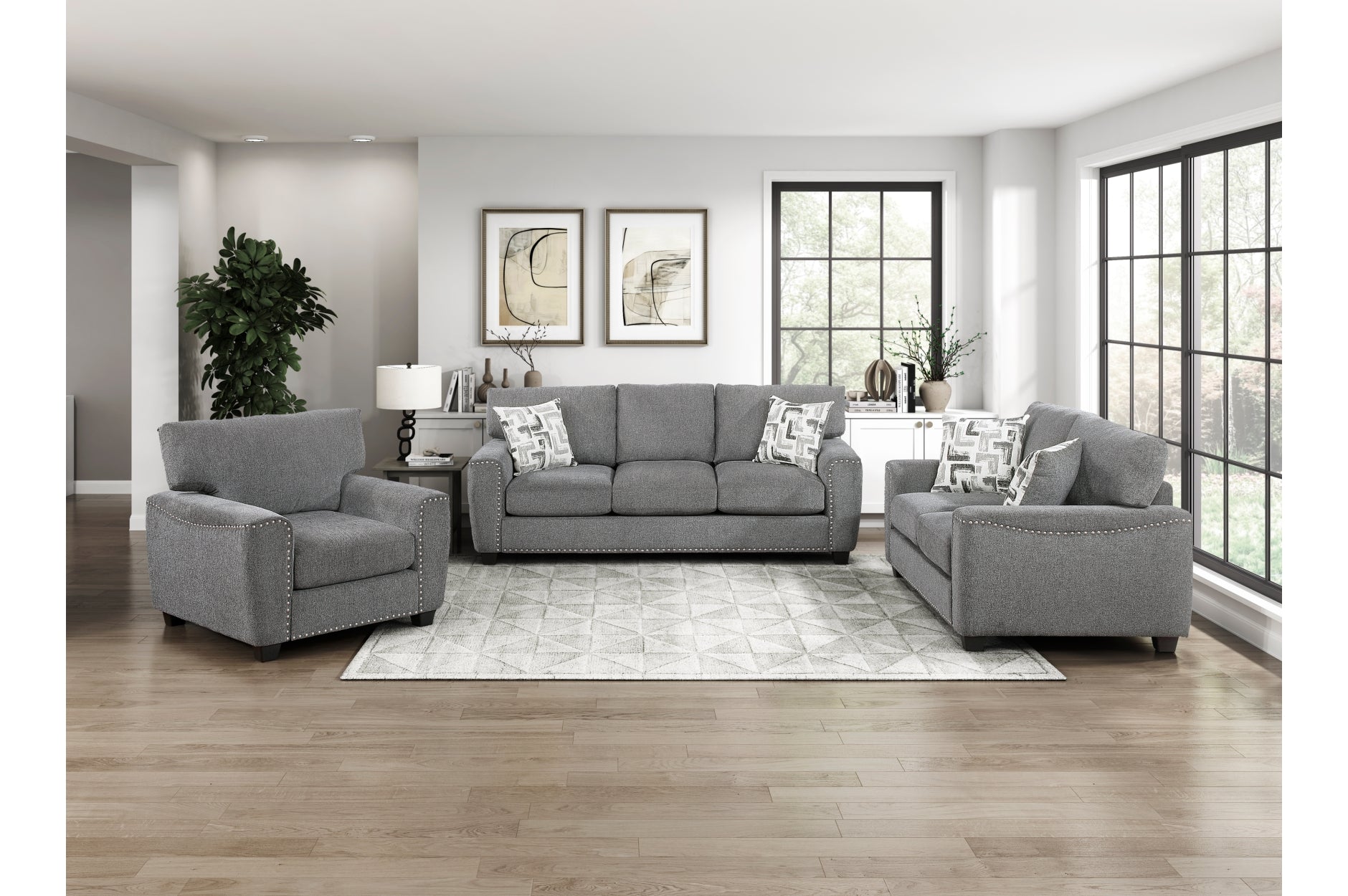 Homelegance Isabel Dark Gray Living Room Set – Luna Furniture