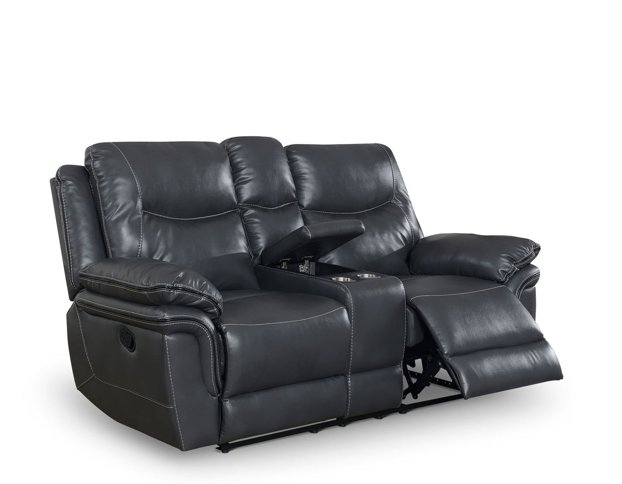 Isabella Gray Manual Reclining Console Loveseat from Steve Silver - Luna Furniture