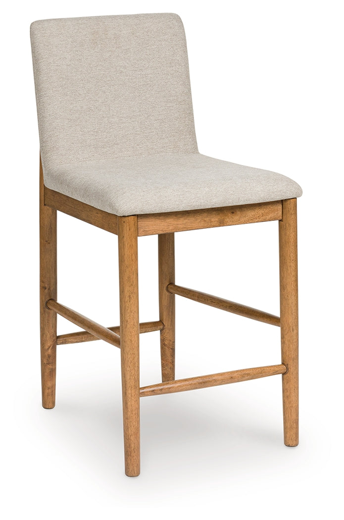 Isanti Light Brown Counter Height Barstool (Set of 2), Set of 2 from Ashley - Luna Furniture