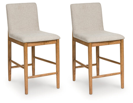 Isanti Light Brown Counter Height Barstool (Set of 2), Set of 2 from Ashley - Luna Furniture