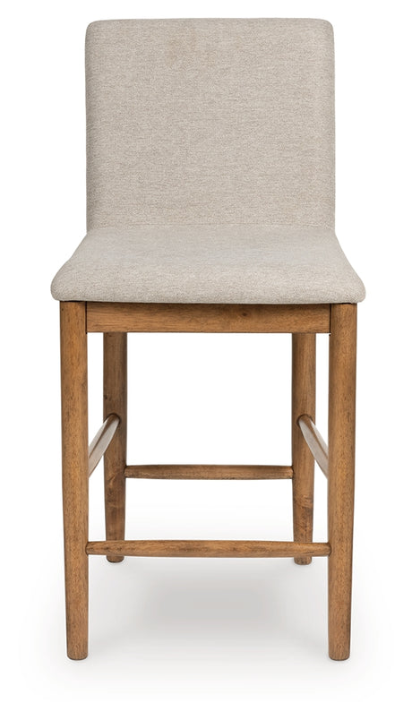 Isanti Light Brown Counter Height Barstool (Set of 2), Set of 2 from Ashley - Luna Furniture