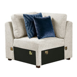 Isla Beige 5-Piece Sectional with Reversible Chaise, Pull-out Bed and Hidden Storage from Homelegance - Luna Furniture