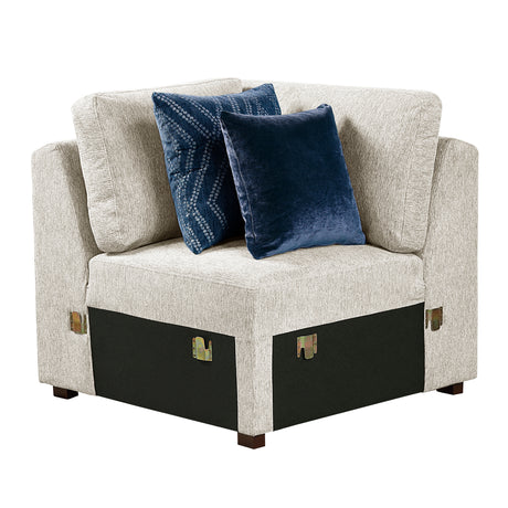 Isla Beige 5-Piece Sectional with Reversible Chaise, Pull-out Bed and Hidden Storage from Homelegance - Luna Furniture