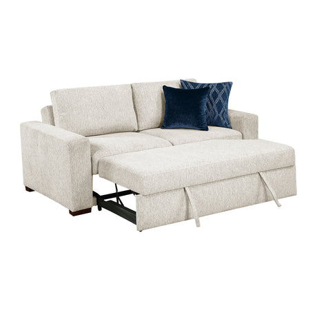 Isla Beige Loveseat with Pull-out Bed and Click Motion Back from Homelegance - Luna Furniture