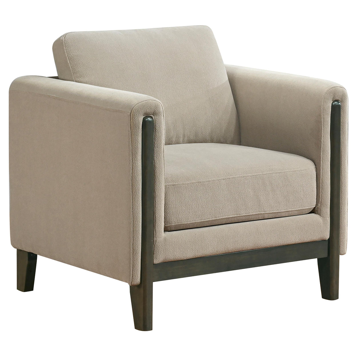 Islington Taupe Fabric Upholstered Panel Arm Accent Chair from Coaster - Luna Furniture