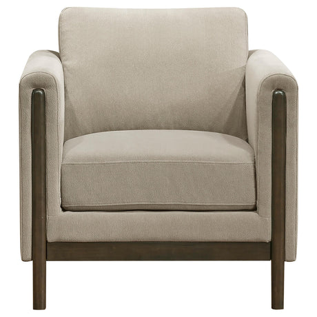 Islington Taupe Fabric Upholstered Panel Arm Accent Chair from Coaster - Luna Furniture