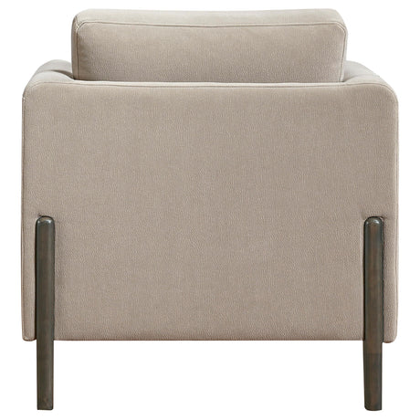 Islington Taupe Fabric Upholstered Panel Arm Accent Chair from Coaster - Luna Furniture