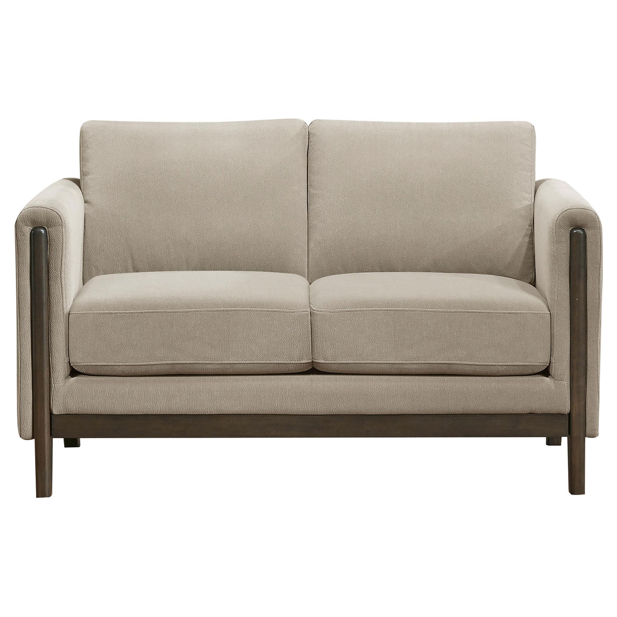 Islington Taupe Fabric Upholstered Panel Arm Loveseat from Coaster - Luna Furniture