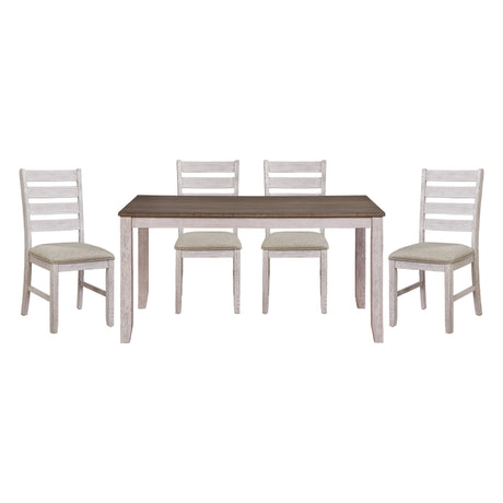 Ithaca Grayish White/Brown 5-Piece Dining Set from Homelegance - Luna Furniture