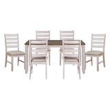 Ithaca Grayish White/Brown 7-Piece Dining Set from Homelegance - Luna Furniture