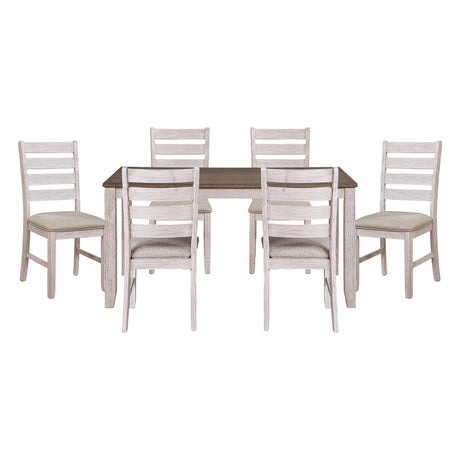 Ithaca Grayish White/Brown 7-Piece Dining Set from Homelegance - Luna Furniture