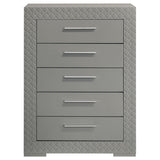 Ives Gray High Gloss 5-Drawer Bedroom Chest from Coaster - Luna Furniture