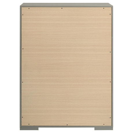 Ives Gray High Gloss 5-Drawer Bedroom Chest from Coaster - Luna Furniture
