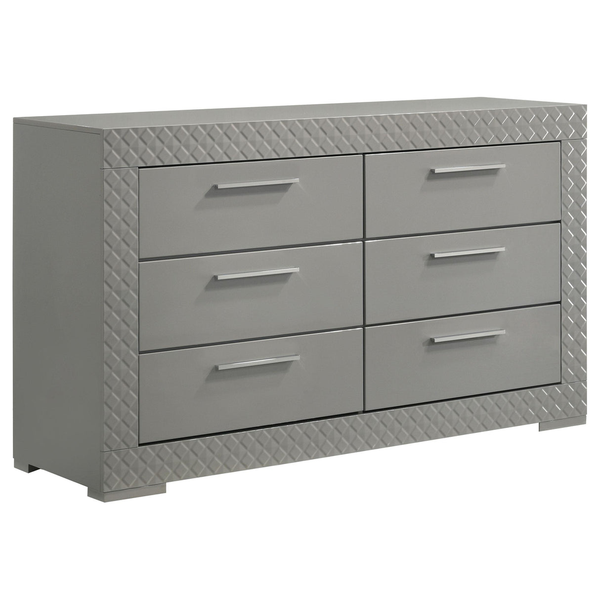 Ives Gray High Gloss 6-Drawer Dresser from Coaster - Luna Furniture