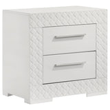 Ives White High Gloss 2-Drawer Nightstand from Coaster - Luna Furniture