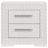 Ives White High Gloss 2-Drawer Nightstand from Coaster - Luna Furniture