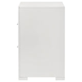 Ives White High Gloss 2-Drawer Nightstand from Coaster - Luna Furniture