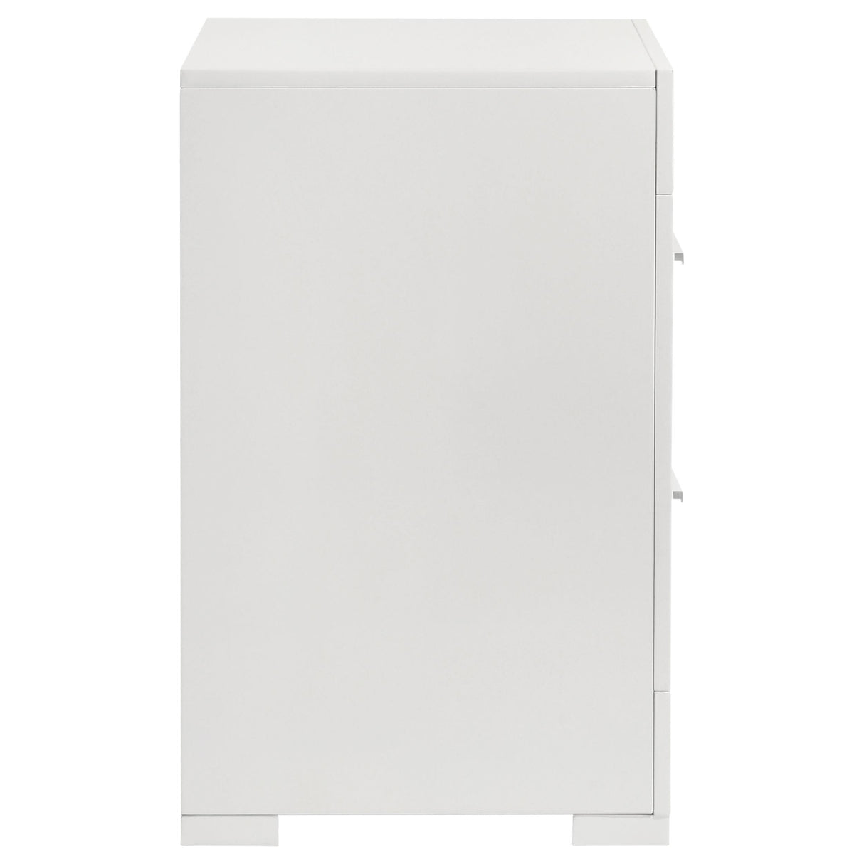 Ives White High Gloss 2-Drawer Nightstand from Coaster - Luna Furniture