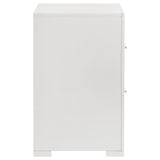 Ives White High Gloss 2-Drawer Nightstand from Coaster - Luna Furniture