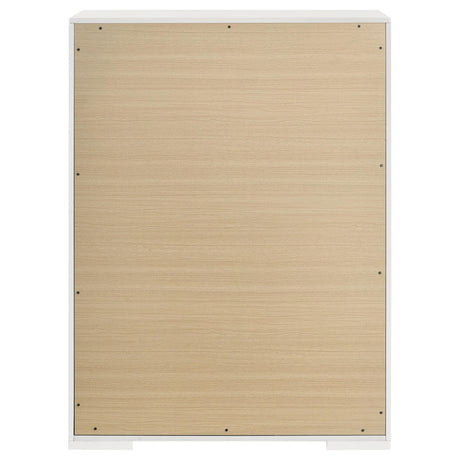 Ives White High Gloss 5-Drawer Bedroom Chest from Coaster - Luna Furniture