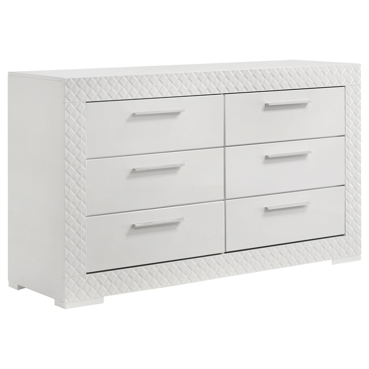 Ives White High Gloss 6-Drawer Dresser Ives White High Gloss 6-Drawer Dresser