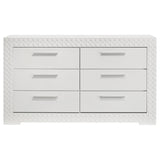 Ives White High Gloss 6-Drawer Dresser from Coaster - Luna Furniture