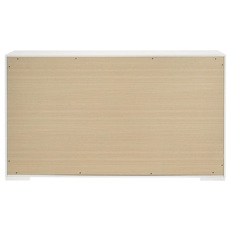 Ives White High Gloss 6-Drawer Dresser from Coaster - Luna Furniture