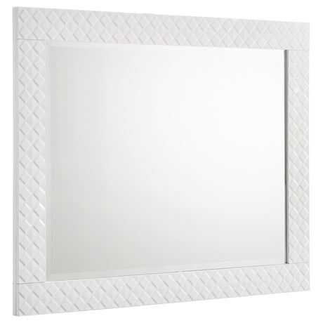 Ives White High Gloss Dresser Mirror (Mirror Only) from Coaster - Luna Furniture