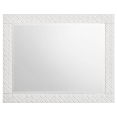 Ives White High Gloss Dresser Mirror (Mirror Only) from Coaster - Luna Furniture