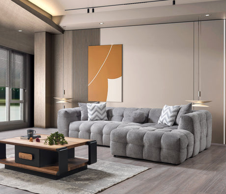 Ivy Gray Boucle RAF Sectional from Nova Furniture - Luna Furniture
