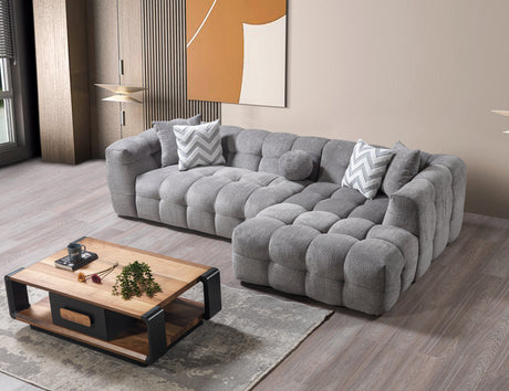 Ivy Gray Boucle RAF Sectional from Nova Furniture - Luna Furniture