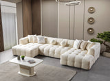 Ivy Ivory Boucle Double Chaise 146" Sectional from Nova Furniture - Luna Furniture