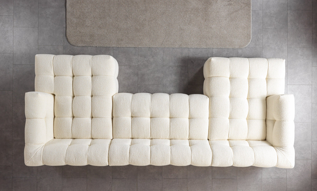 Ivy Ivory Boucle Double Chaise 146" Sectional from Nova Furniture - Luna Furniture
