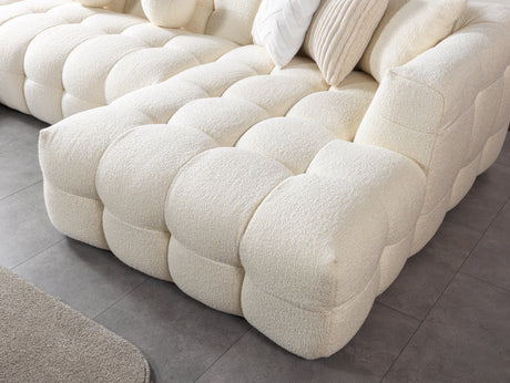 Ivy Ivory Boucle Double Chaise 146" Sectional from Nova Furniture - Luna Furniture