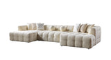 Ivy Ivory Boucle Double Chaise 146" Sectional from Nova Furniture - Luna Furniture