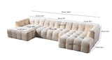 Ivy Ivory Boucle Double Chaise 146" Sectional from Nova Furniture - Luna Furniture