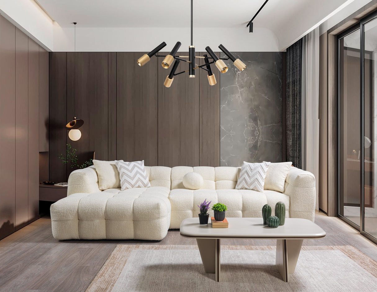 Ivy Ivory Boucle LAF Sectional from Nova Furniture - Luna Furniture