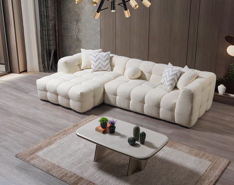 Ivy Ivory Boucle LAF Sectional from Nova Furniture - Luna Furniture